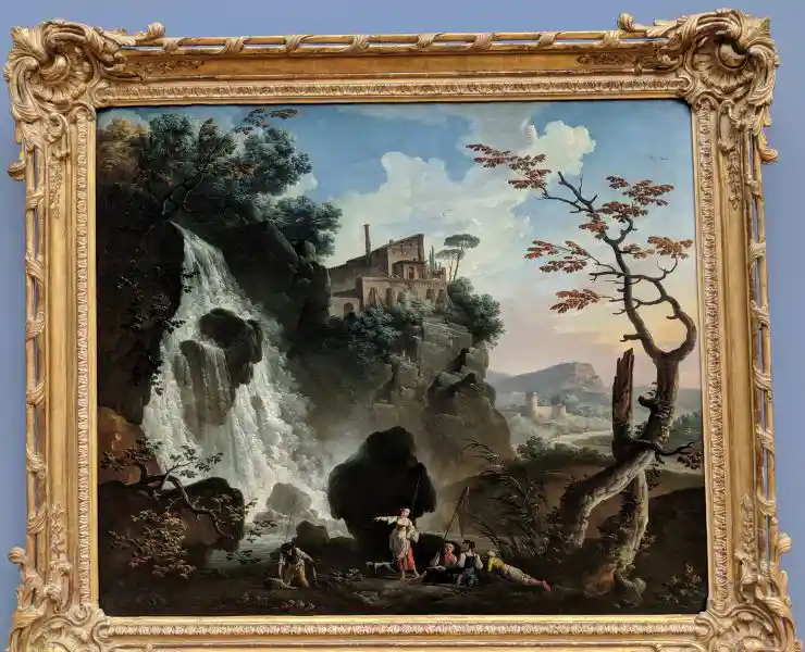 Painting of The Villa of Maecenas in Tivoli